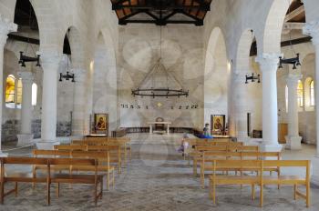 Royalty Free Photo of the Interior of The Church of the First Feeding of the Multitude at Tabgha, Near Capernaum